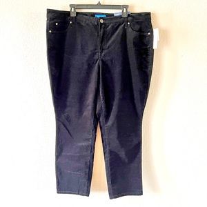 Talbots Flawless Women's High-Rise Straight Leg Black Corduroy 20W Petite